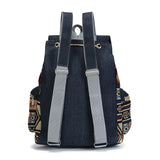 Vintage Bohemian Canvas Backpack – Ethnic Chic Schoolbag for Women