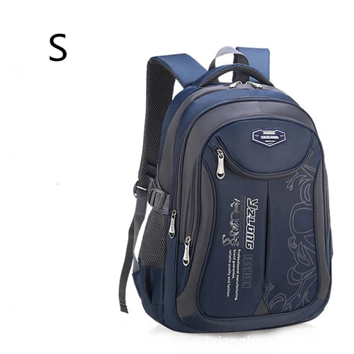 boys laptop backpack Big Capacity Waterproof Backpack Schoolbag S deep blue