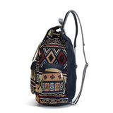 Vintage Bohemian Canvas Backpack – Ethnic Chic Schoolbag for Women