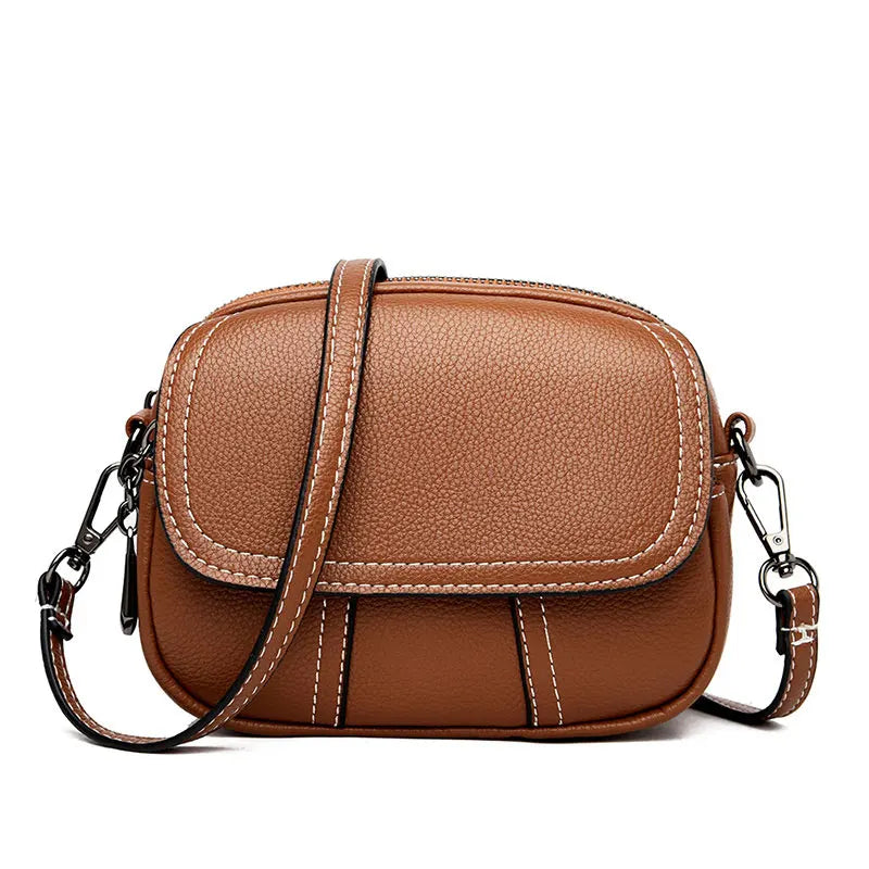 STAISE Vegan Leather Satchel Purse For Women, Trendy Mini Crossbody Shoulder Bag, Small Top Handle Handbag Evening Clutches, Brown