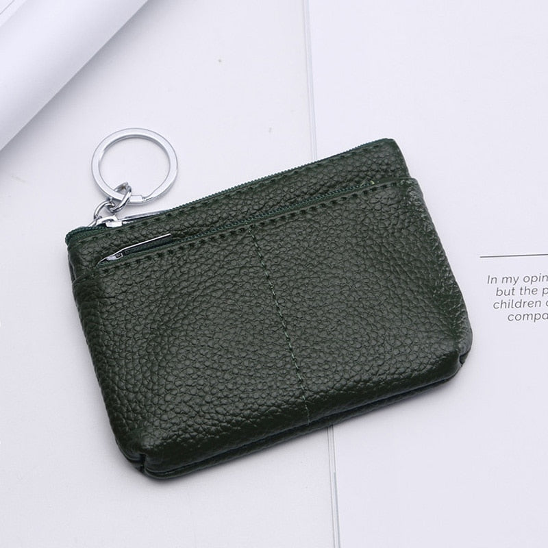 Monedero De Cuero Portátil Con Cremallera - Multifunción, 3 Bolsillos, Color Púrpura, Ideal Para Hombre Y Mujer, Regalo Práctico