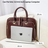 Luxury Cowhide Women's Briefcase - Large Capacity Genuine Leather Business Handbag