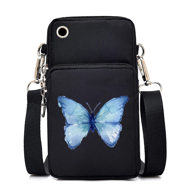 Chic Butterfly Pattern Waterproof Phone Bag - Stylish Crossbody Pouch for iPhone