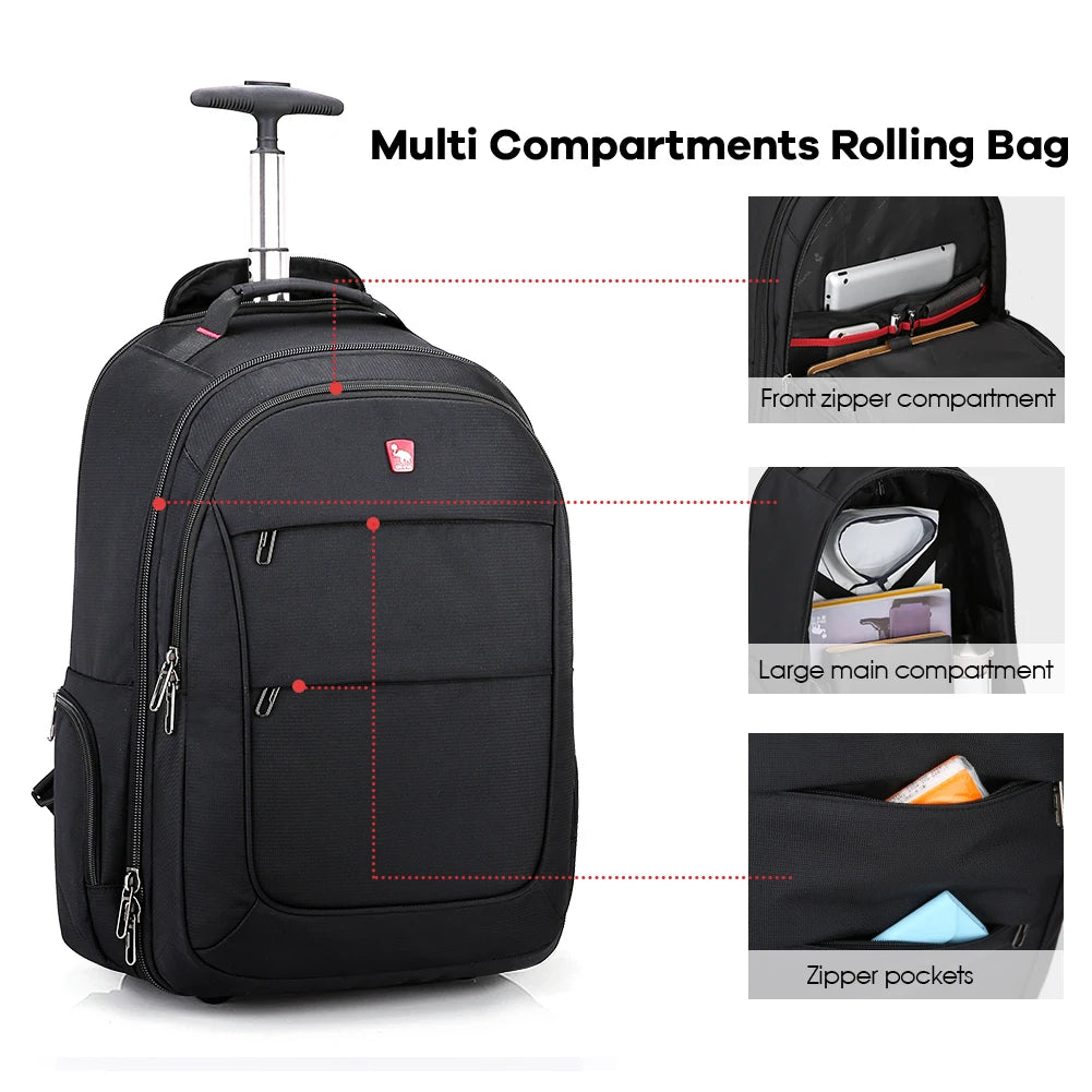 Multi-Purpose Travel Bag on Wheels - Men’s Trolley Backpack & Women’s Sport Luggage Set