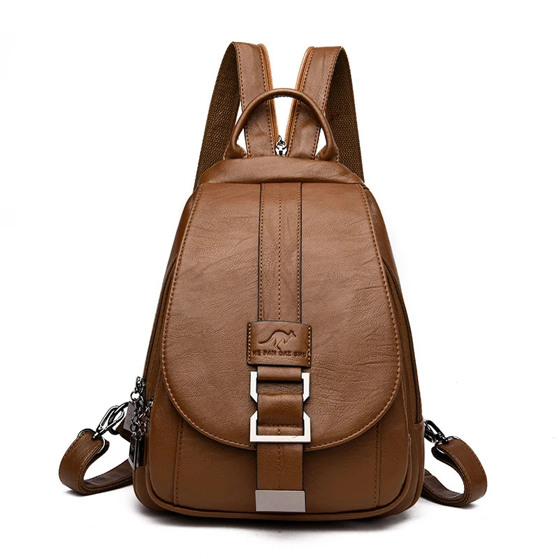 college leather backpack Vintage Leather Backpack