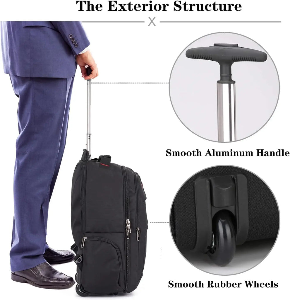 Multi-Purpose Travel Bag on Wheels - Men’s Trolley Backpack & Women’s Sport Luggage Set