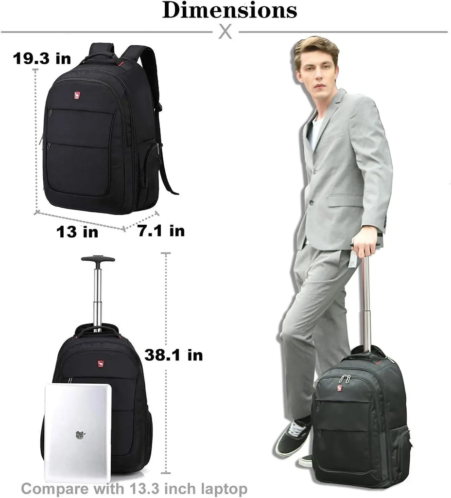 Multi-Purpose Travel Bag on Wheels - Men’s Trolley Backpack & Women’s Sport Luggage Set