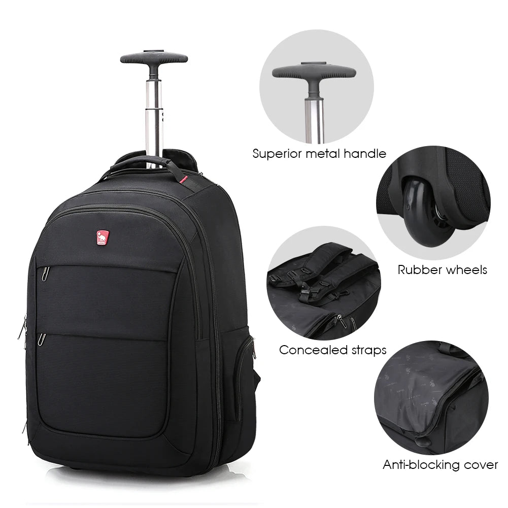 Multi-Purpose Travel Bag on Wheels - Men’s Trolley Backpack & Women’s Sport Luggage Set