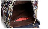 Vintage Bohemian Canvas Backpack – Ethnic Chic Schoolbag for Women
