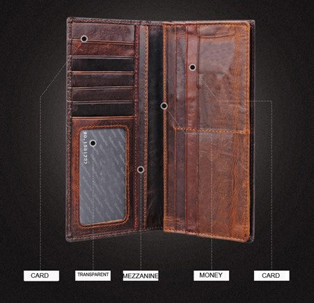 Premium Crocodile Pattern Leather Long Wallet - Elegance & Functionality in Your Pocket