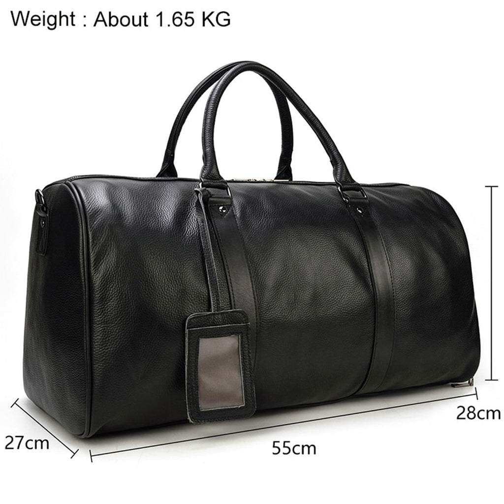 Premium Cowhide Leather Unisex Duffle Bag – Perfect for Weekend Getaways