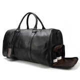 Premium Cowhide Leather Unisex Duffle Bag – Perfect for Weekend Getaways