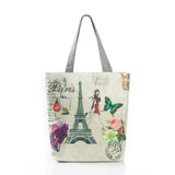 European Inspired Printed Beach Tote Bag