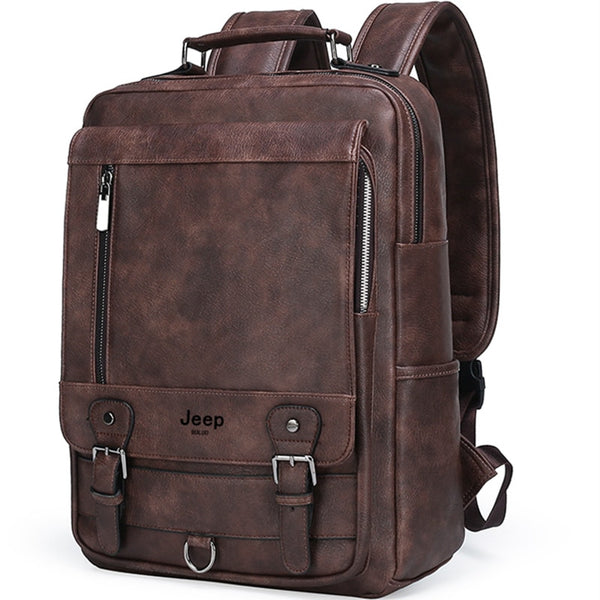 Executive Edge JEEP BULUO Leather Men's Backpack for