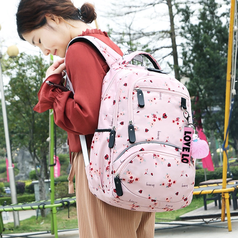 Large Capacity School Backpack for Teenage Girls