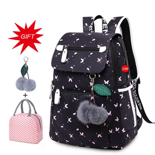 Large Capacity School Backpack for Teenage Girls