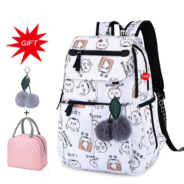 Large Capacity School Backpack for Teenage Girls