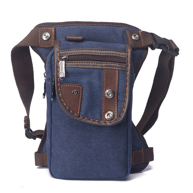 SEALINF Canvas Drop Leg Fanny Pack - Brown, Adjustable Waist & Leg Strap, Multi-Pocket Outdoor Bag - View #5