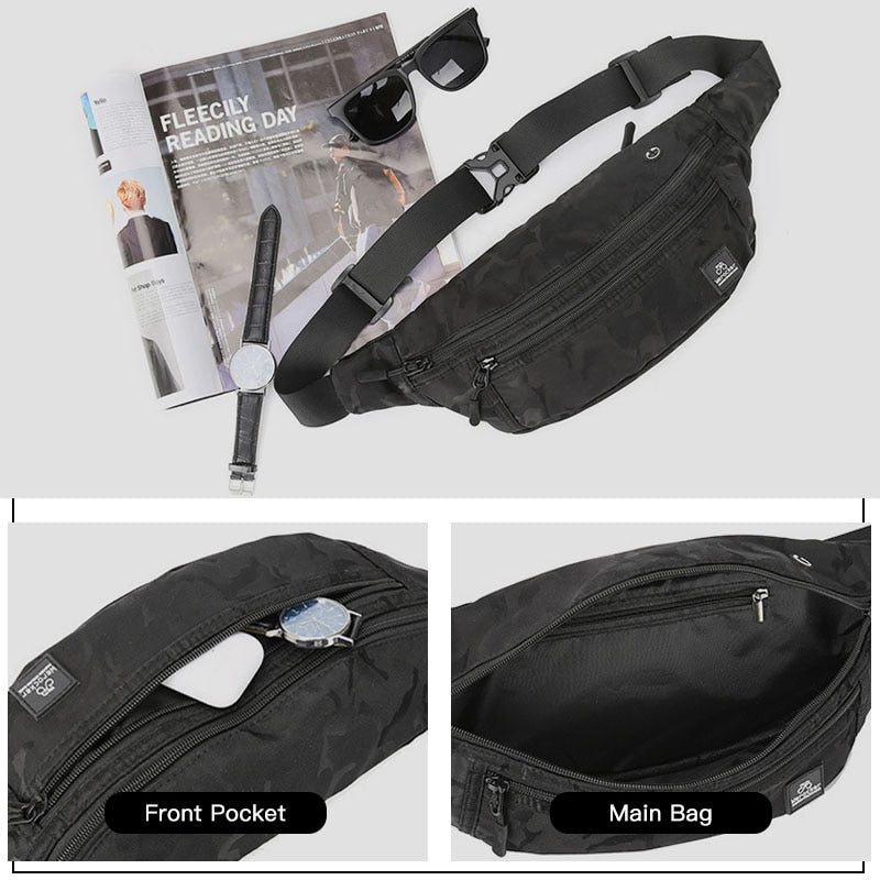 Versatile Waterproof Waist Bag - Men’s Belt Bag & Sports Sling Chest Pack