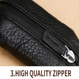 Deluxe Genuine Leather Keychain Wallet - Unisex Coin Purse & Key Pouch