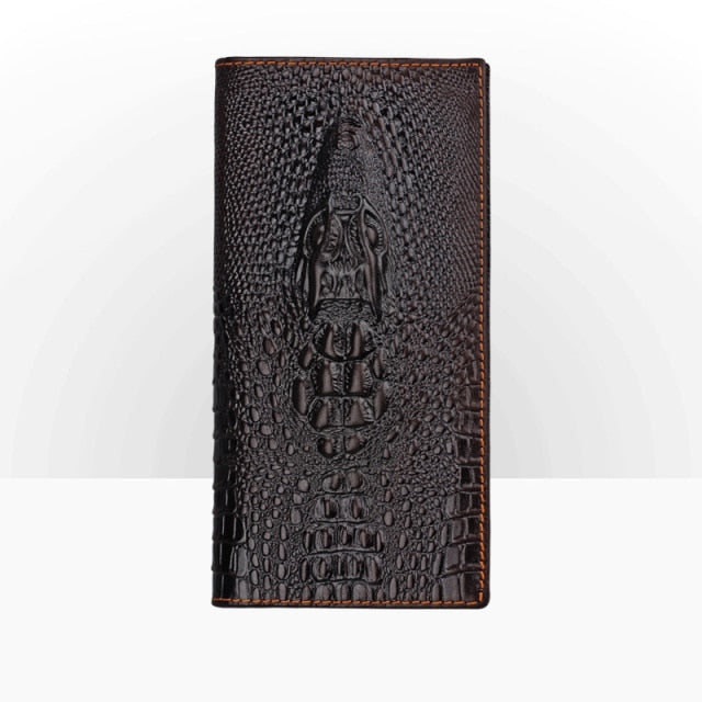 Premium Crocodile Pattern Leather Long Wallet - Elegance & Functionality in Your Pocket