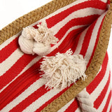 Spacious Anchor Stripe Canvas Handbag - Your Stylish Seaside Companion