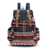 Tribal Print Retro Canvas Backpack for Men and Women