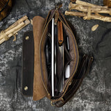 Men's Crazy Horse Leather Crossbody Messenger Bag – Fits A4 Documents