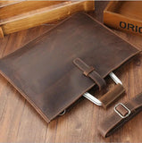 Men's Genuine Leather A4 Business Clutch & Document Case