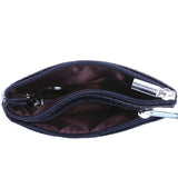 Compact Genuine Leather Coin Purse - Key Holder Mini Zipper Pouch