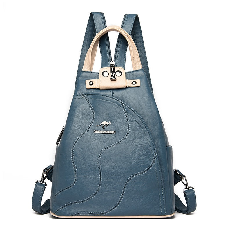 Sleek Leather Backpack for Women