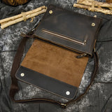 Men's Crazy Horse Leather Crossbody Messenger Bag – Fits A4 Documents