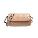 Elegant Croco Cowhide Leather Shoulder Bag – A Barrel-Shaped Fashion Statement