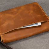 Men's Crazy Horse Leather Crossbody Messenger Bag – Fits A4 Documents