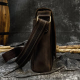 Men's Crazy Horse Leather Crossbody Messenger Bag – Fits A4 Documents