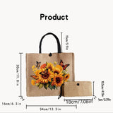Pattern Linen Handbag Set with Coin Purse – Lightweight Tote