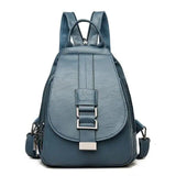 Vintage Leather Backpack - Stylish School & Travel Bag for Girls