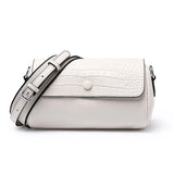 Elegant Croco Cowhide Leather Shoulder Bag – A Barrel-Shaped Fashion Statement