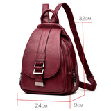 Vintage Leather Backpack - Stylish School & Travel Bag for Girls