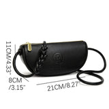 Genuine Leather Crescent Crossbody & Mini Shoulder Bag with Braided Strap