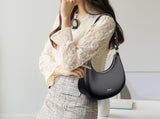 Chic European Leather Underarm Bag - Designer Cowhide Shoulder Handbag