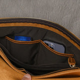 Men's Crazy Horse Leather Crossbody Messenger Bag – Fits A4 Documents