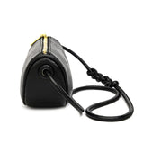 Genuine Leather Crescent Crossbody & Mini Shoulder Bag with Braided Strap