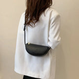 Genuine Leather Crescent Crossbody & Mini Shoulder Bag with Braided Strap