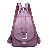 Vintage Leather Backpack - Stylish School & Travel Bag for Girls