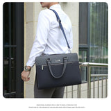 Men's Executive PU Leather Laptop Briefcase & Messenger Bag