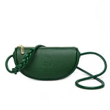 Genuine Leather Crescent Crossbody & Mini Shoulder Bag with Braided Strap