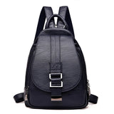 Vintage Leather Backpack - Stylish School & Travel Bag for Girls