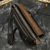 Men's Crazy Horse Leather Crossbody Messenger Bag – Fits A4 Documents