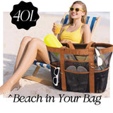 Large Capacity Beach Tote Bag – Foldable Waterproof Travel & Pool Bag